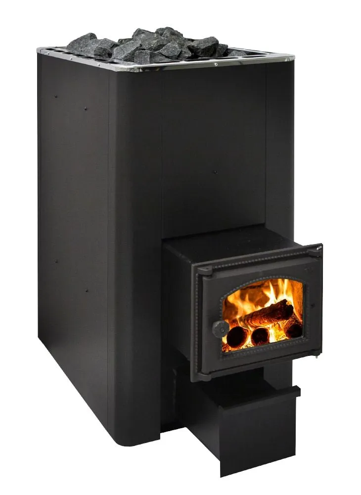 Harvia 50 SL through-the-wall wood-burning heater, product photo