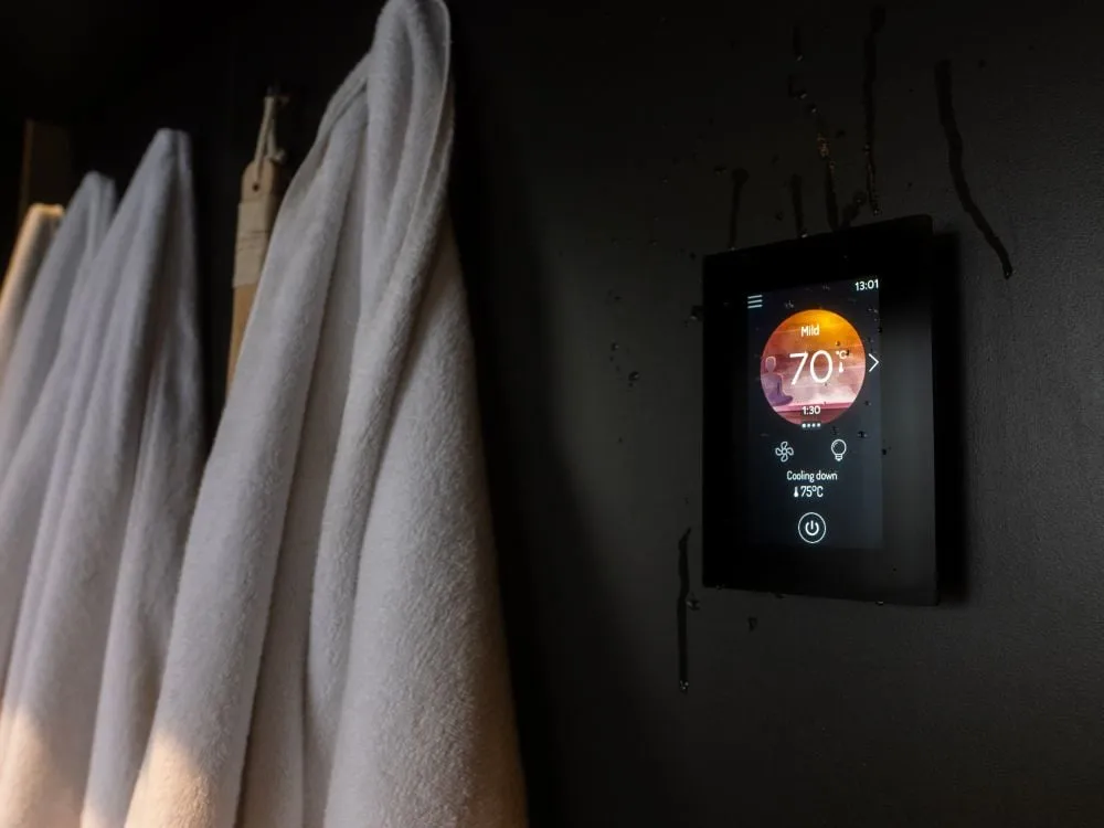 Harvia Fenix control panel in use