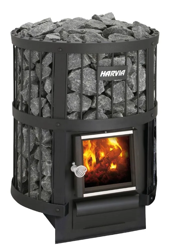 Harvia Legend 150 wood-burning heater in black, product photo