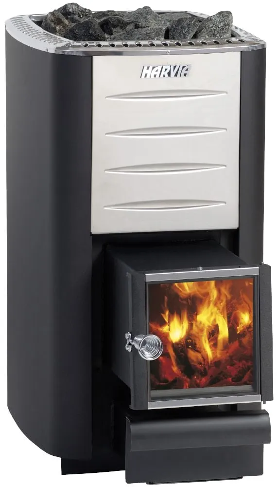 Harvia M3 SL through-the-wall wood-burning heater, product photo