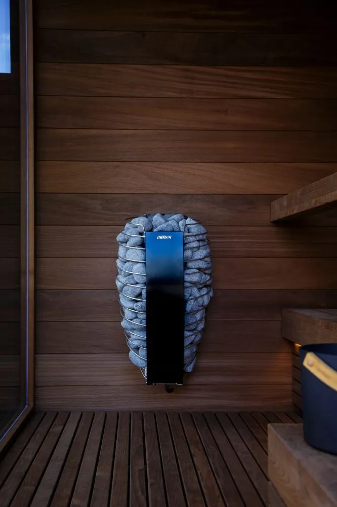 Harvia Spirit heater in a sauna interior
