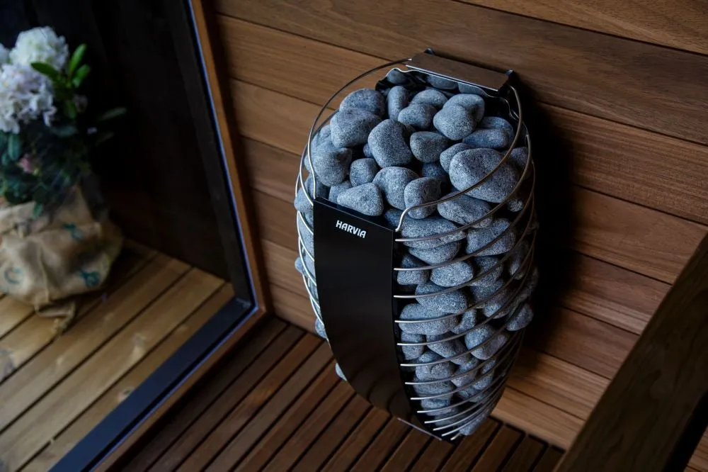 Harvia Spirit heater in a sauna interior
