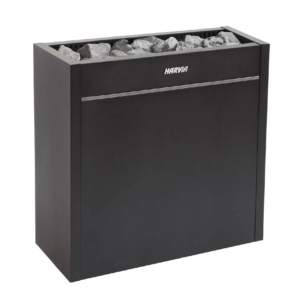 Harvia Virta Pro 13.5/15.8 kW heater in black, product photo
